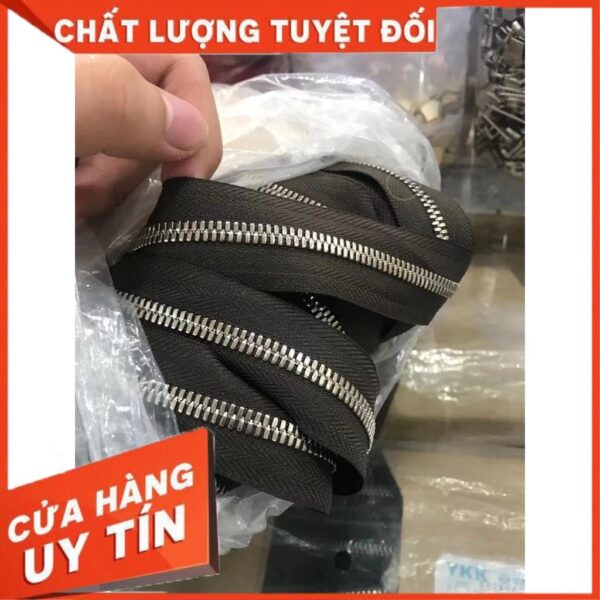 100cm YKK excella Dây kéo răng 5 răng bạc(YKK) - Ảnh 3