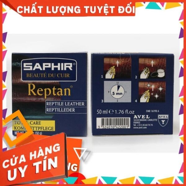 Kem dưỡng Saphir Reptan lọ 10g(lọ chiết) ( Leather Care, chăm sóc đồ da) - Ảnh 7