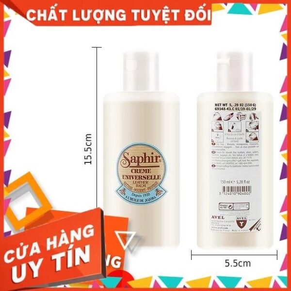 Sữa làm sạch và dưỡng đồ da Saphir Universelle cream (LEATHER CARE, Chăm sóc đồ da) - Ảnh 6