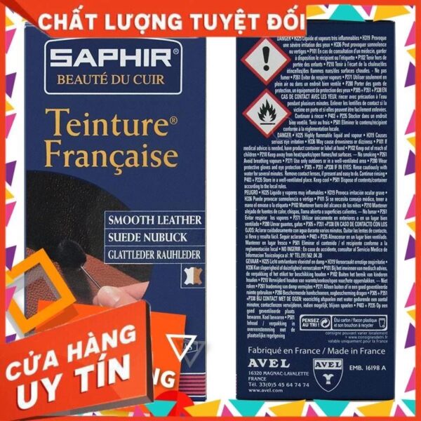 NHUỘM DA GỐC CỒN SAPHIR TEINTURE FRANCAISE 50ML (LEATHER CARE, Chăm sóc đồ da) - Ảnh 3