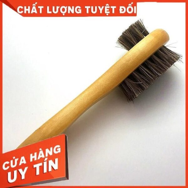 Bàn Chải Đánh Giày 2 Đầu, Chức Năng 2-Trong-1 Trét Xi Giầy Và Làm Sạch Đồ Da - Bàn Chải Lông Ngựa 2 Mặt Chải - Ảnh 2