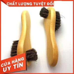 Bàn Chải Đánh Giày 2 Đầu, Chức Năng 2-Trong-1 Trét Xi Giầy Và Làm Sạch Đồ Da - Bàn Chải Lông Ngựa 2 Mặt Chải