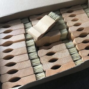 Bàn chải lông ngựa quẹt xi đánh giày chuyên dụng kiểu Saphir ( Leather Care, chăm sóc đồ da)