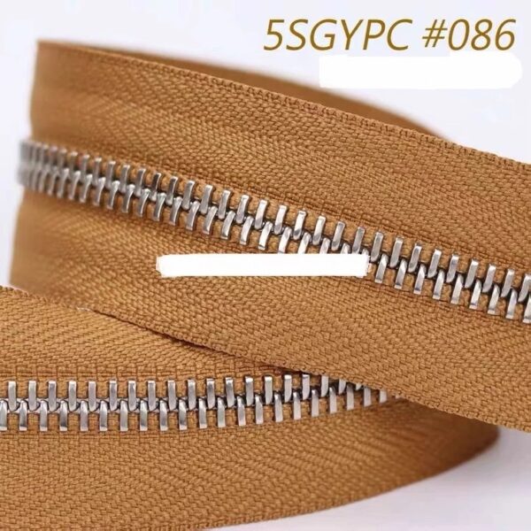 (YKK) 100cm Dây kéo YKK răng 5 bằng đồng răng màu bạc - Ảnh 2
