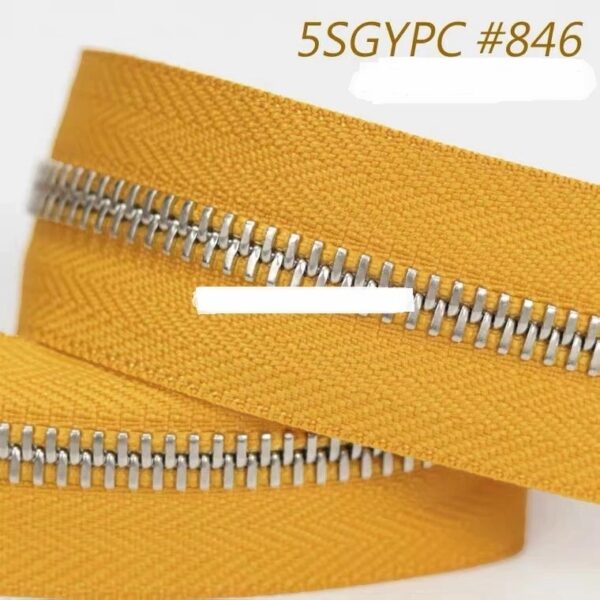 (YKK) 100cm Dây kéo YKK răng 5 bằng đồng răng màu bạc - Ảnh 4